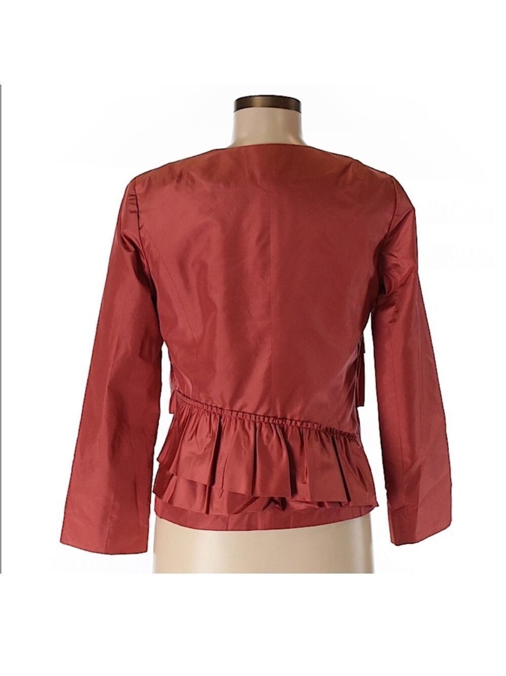 J. Crew Brown Ruffled Layered Jacket - Picture 3 of 4